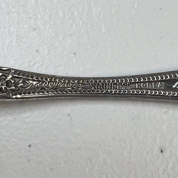 Precious Rose Stanley Roberts Rogers Co Stainless Teaspoon 1970s Korea - Picture 6 of 6